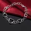 925 Sterling Silver Heart-shaped O-chain Bracelet, Fashionable and Charming Jewelry