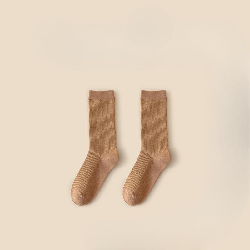 Женские утолщенные спортивные носки из чистого хлопка однотонной расцветки на весну и осень