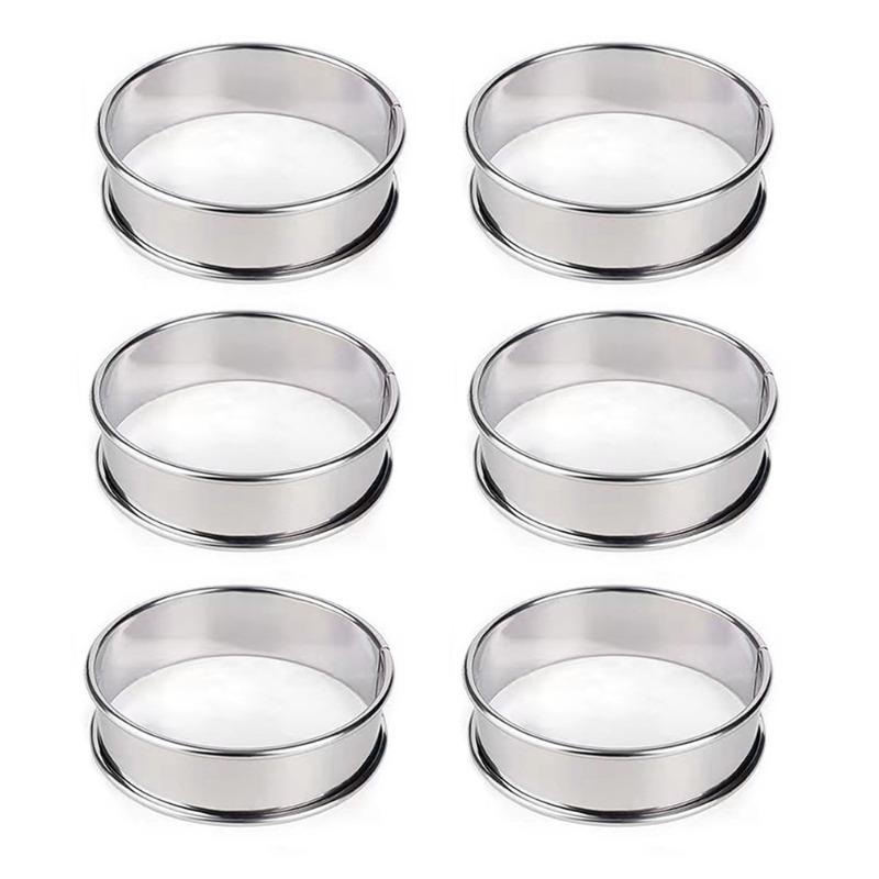 10cm 8cm New Stainless Steel Baking Circle Mold Double Rolled Cooking Rings Circle Egg Ring Cookie Molds Kitchen Tool 2025