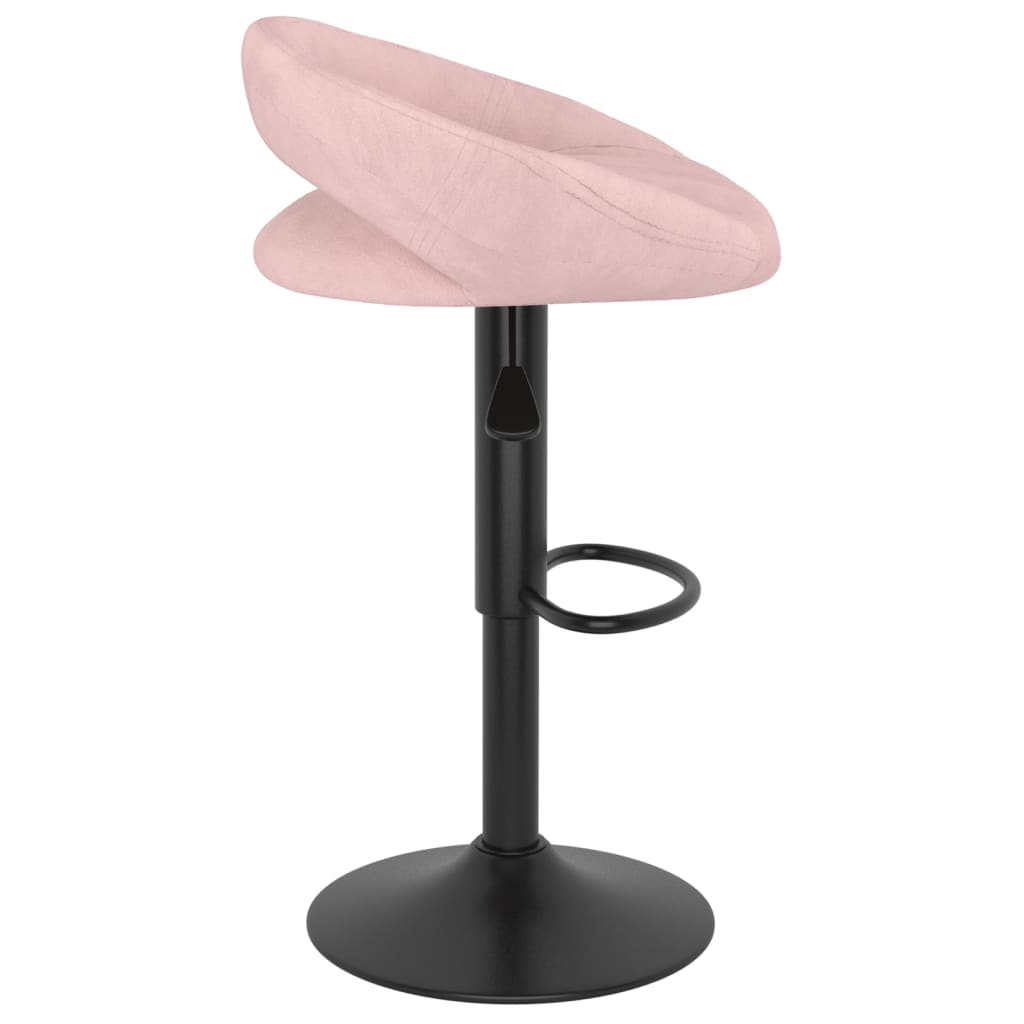 Bar Stool Set 2 pcs Pink Velvet