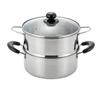 Yoshikawa Two-Tier Steamer, 20cm, 2.8L Capacity, Steaming Calendar, Stainless Steel, Induction Compatible, Gift Wrapping Available, SJ2967