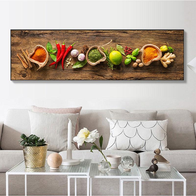 Большой размер зерна настенные художественные постеры для кухни домашний декор различные травы и специи HD печать холст масло ресторан живопись Куадрос