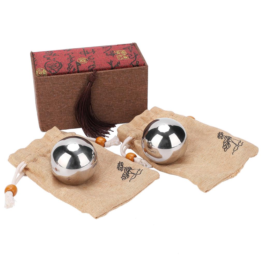 2 шт. ручной стальной шарик из твердой нержавеющей стали 304, реабилитационный тренажер для фитнеса, массажный инструмент, диаметр 50 мм