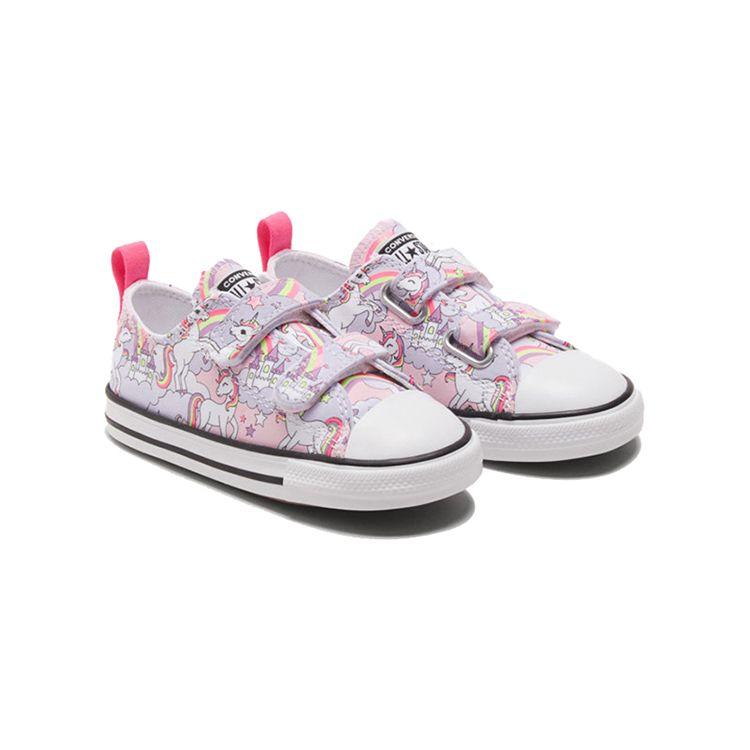 Converse All Star 2V Canvas Casual Trend Low Top Walking Shoes Unicorn Print Baby Shoes 769108C