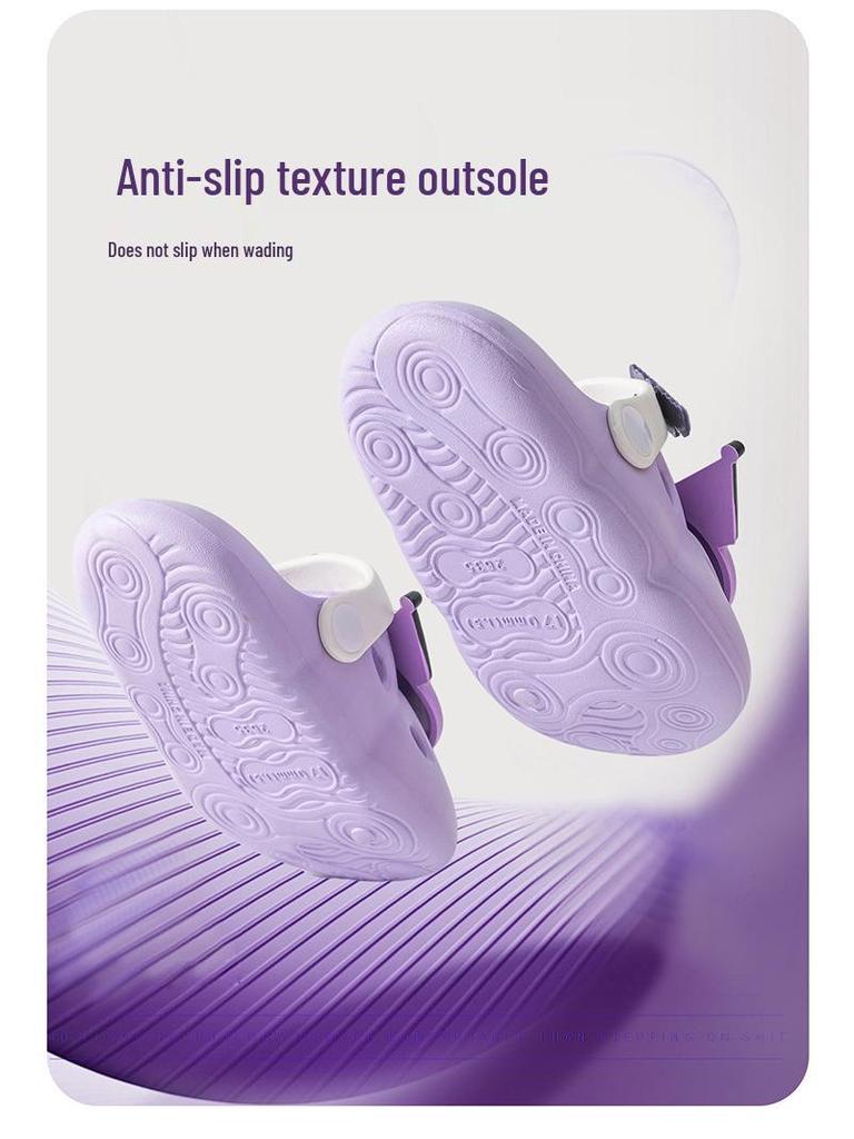 Детские летние шлепанцы Sanrio с мультяшным принтом, нескользящие, легкие, с мягкой подошвой