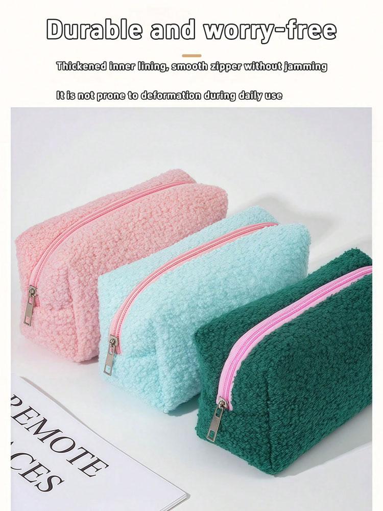 1 шт. новый плюшевый косметический мешок милый высокий уровень внешнего вида большая вместимость подходит для: шопинг, путешествия, на каждый день и круглый год