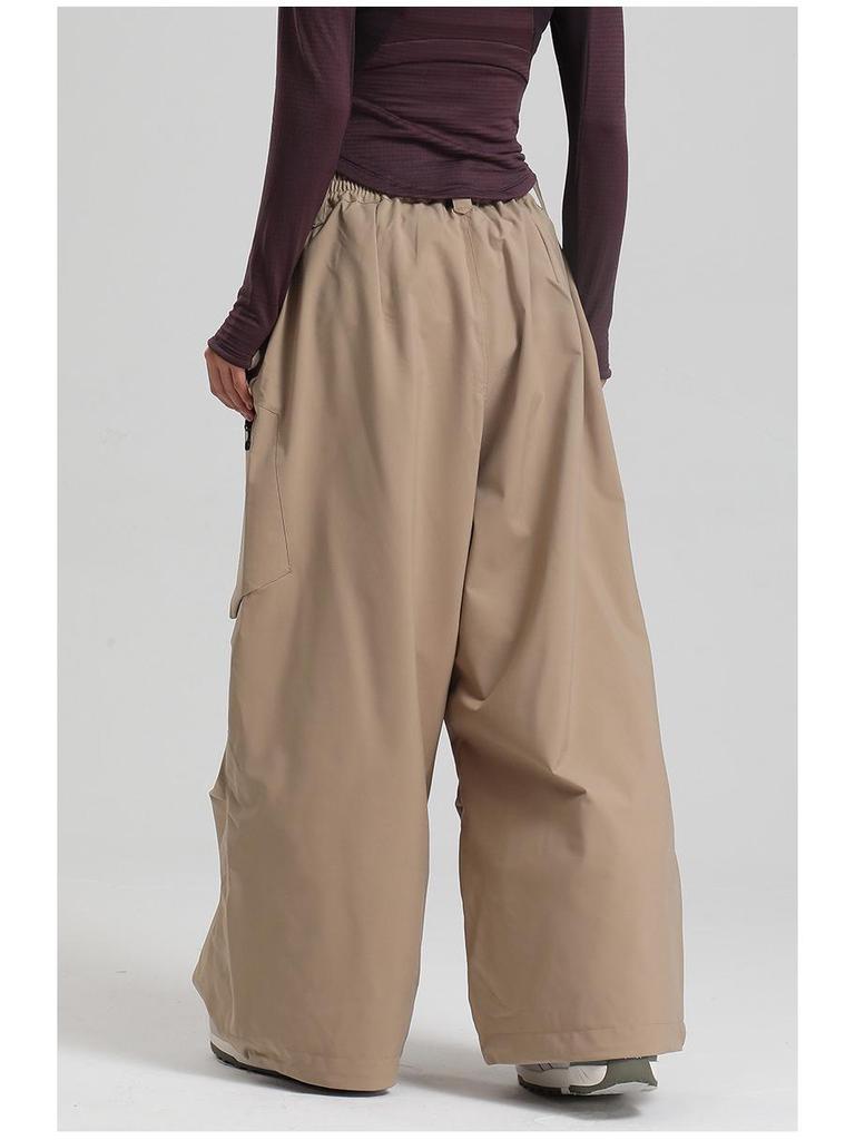 New Unisex Windproof Waterproof Ski Pants - Warm, Solid Color, Loose Fit for Outdoor Snowboarding