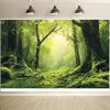 1 Magic Forest Party Background - Clusters of green plants and tall trees  no power required