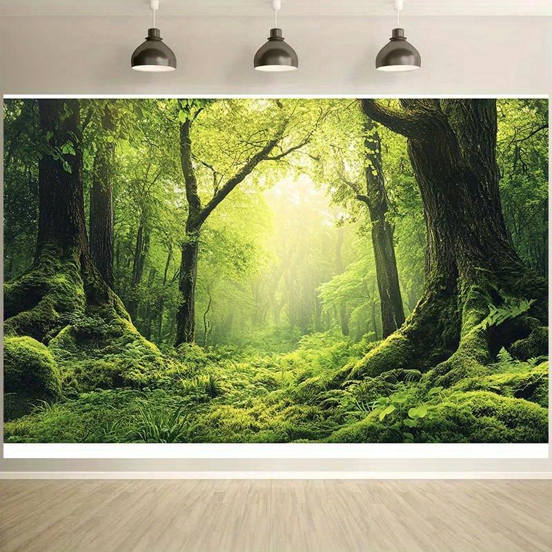1 Magic Forest Party Background - Clusters of green plants and tall trees  no power required