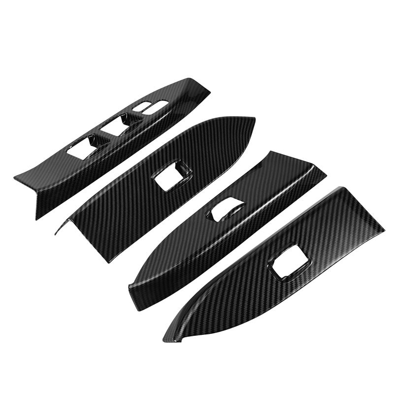WO-For Mitsubishi Pajero 2007- Car Inner Window Lift Switch Button Panel Cover Trim Frame Decorative Accessories