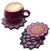 Designer Pine Wood Mandala Printed Coasters for Cups Set of 6