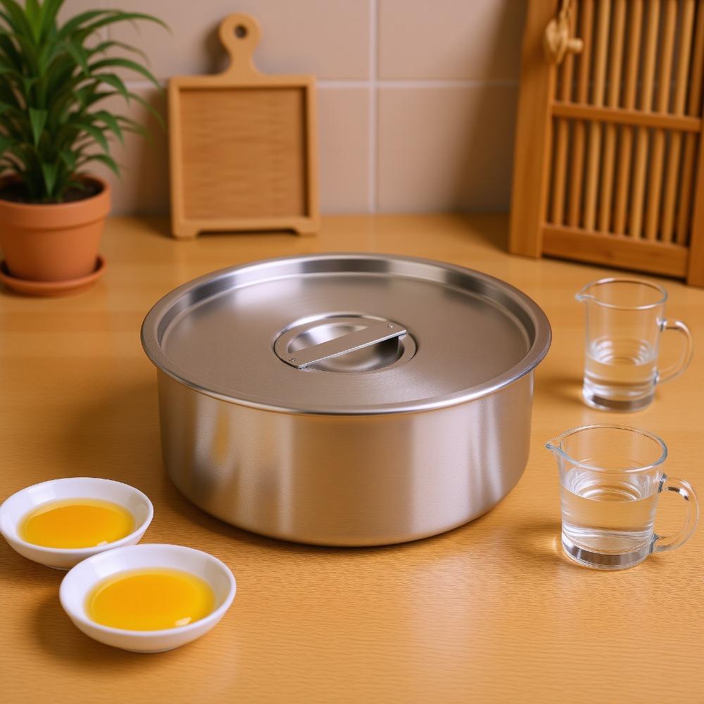 Rustless Steel Metal Bowl Round Deep Bowl Egg Custard Bowl Food Container  Egg Custard Making