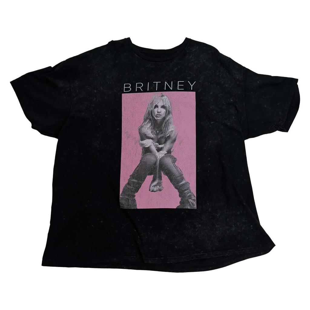 Britney Spears 2022 T-Shirt 2XL Black Pink Acid Wash Official Pop Music Tee