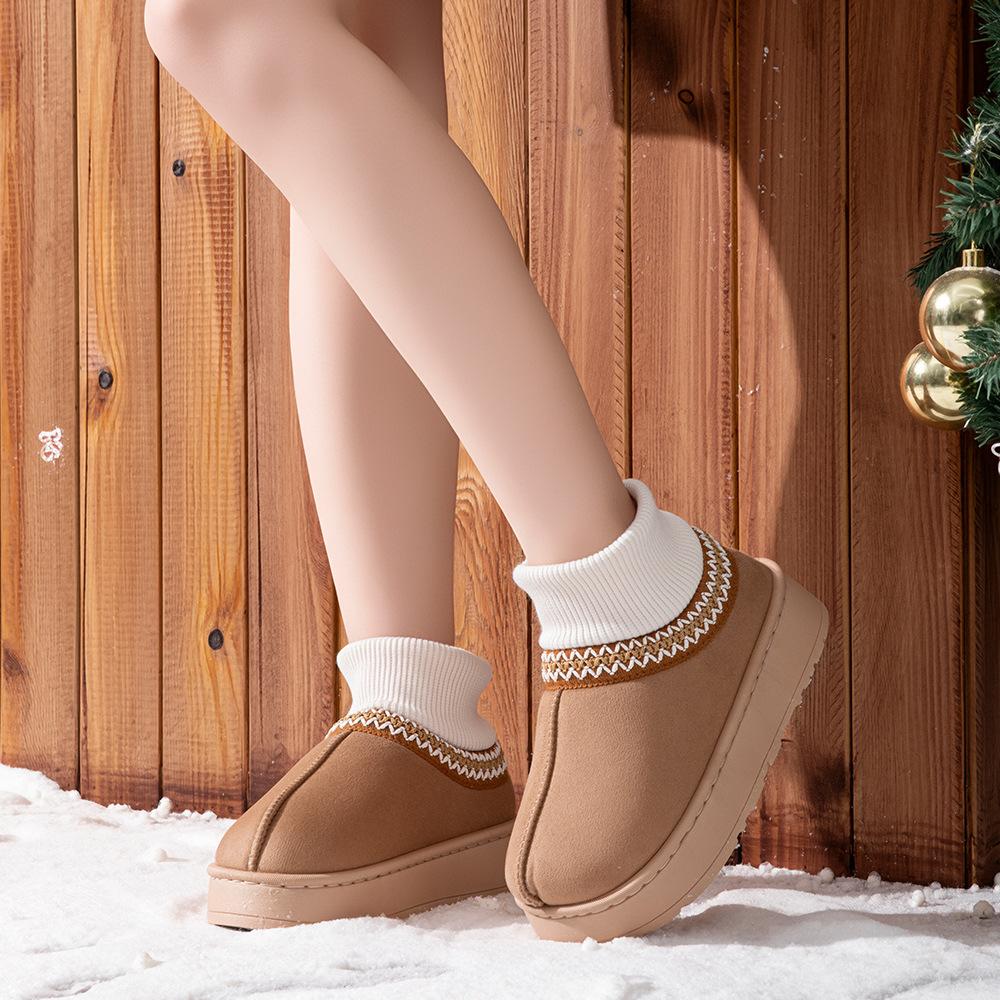 2025 новые зимние сапоги домашние уличные теплые утолщенные хлопковые тапочки замшевые всеохватывающие парные хлопковые тапочки