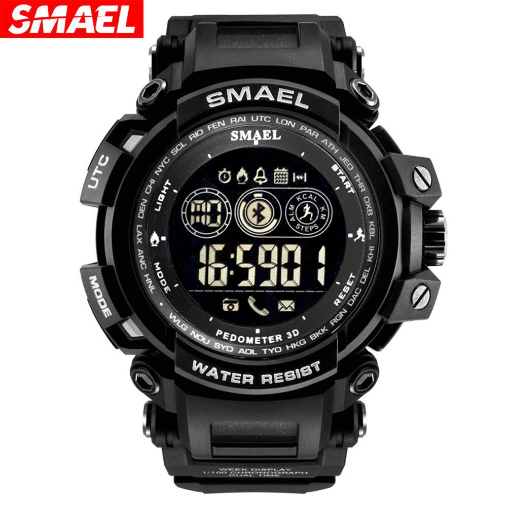 SMAEL Многофункциональные Bluetooth-часы для мужчин, спортивные электронные часы с подсчетом шагов на открытом воздухе для мужчин и женщин