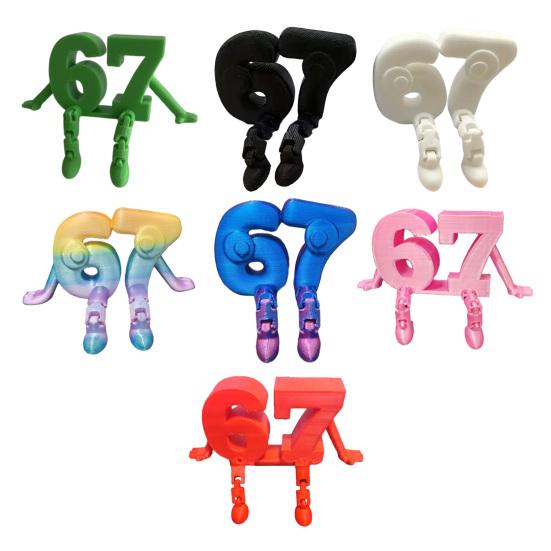 3D-печатная фигурка 67 с подвижными ногами и суставами, фиджет-игрушка «Шесть-семь», мультяшный номер, настольное украшение-орнамент