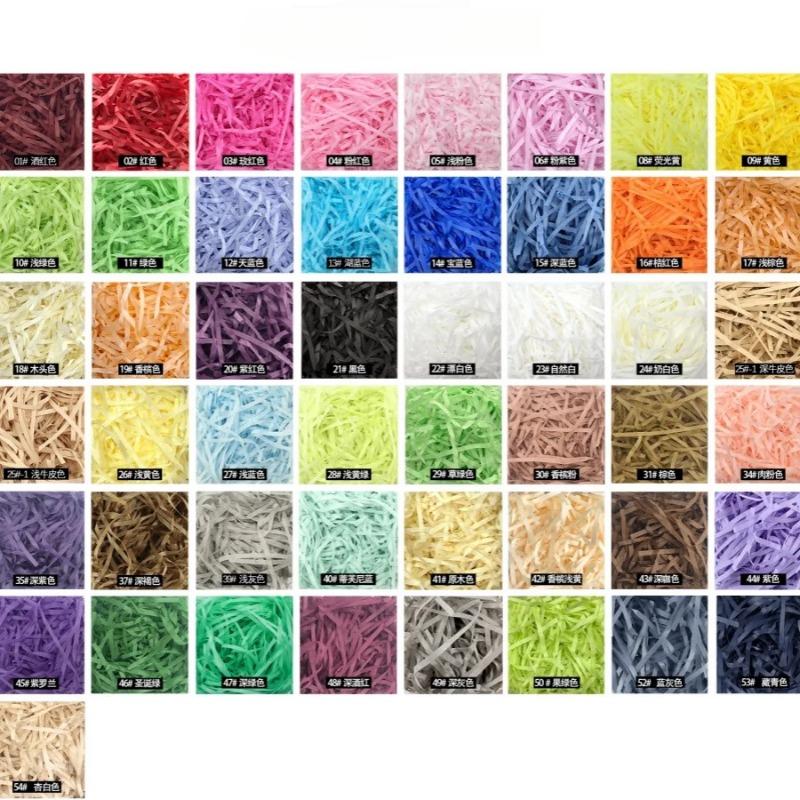 100g Raffi Colorful Shredded Crinkle Lafite Grass Paper Raffia Filler DIY Wedding Party Gift Box Candy Material Packaging Filler