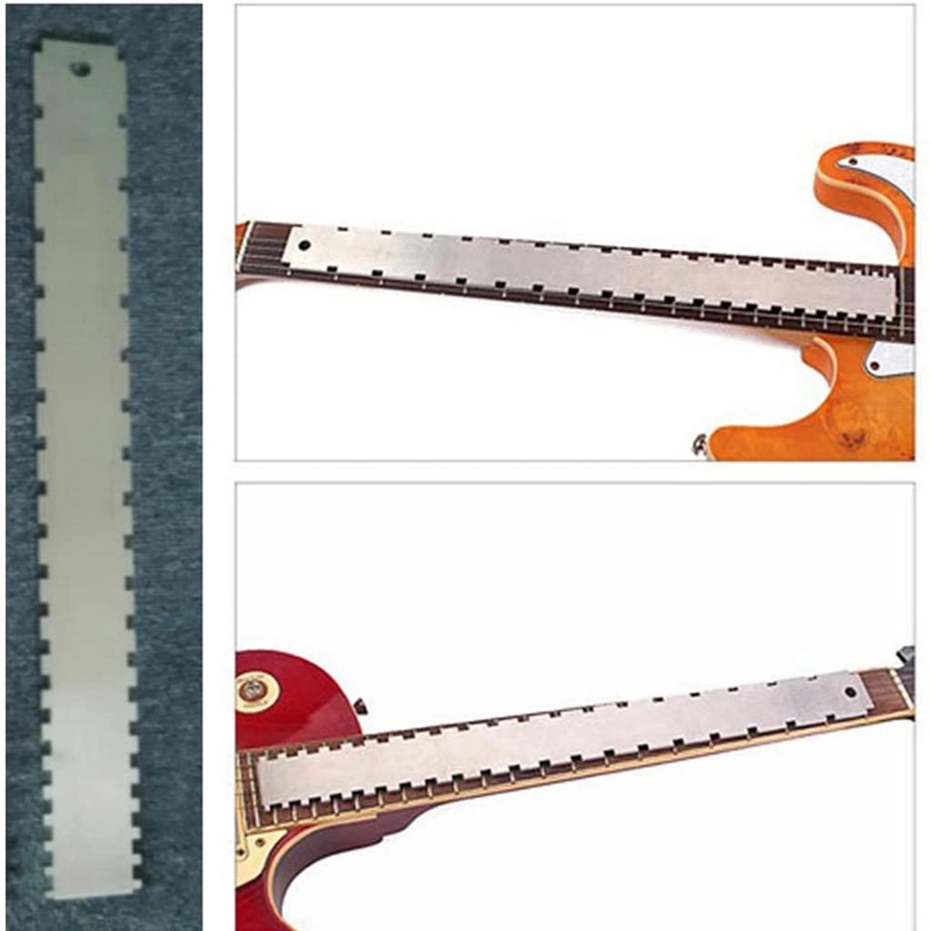 Guitar Neck Notched Straight Edge Ruler Guitar Fret Leveling Ruler Double Notched Straightedge Luthiers Tool Easy To Use