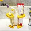 Hugging Duck Toothbrush Stand Shape Holder, Ceramic Electric Stand, Storage Solution Cute Bathroom Countertop Organizer, for Bathrooms Sturdy