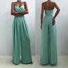 Partywear Jumpsuits Strap Elegant Women's High Waist Wide Leg Jumpsuits Solid Sexy Sleeveless Chiffon Strapless Long Romper Pants