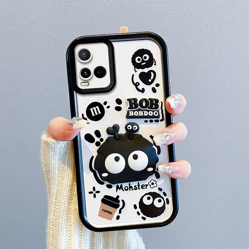 KEYSION Противоударный чехол для VIVO Y21 Y21S Y33S Y33T со шнурком, мягкий силиконовый чехол для телефона с милой 3D-мультяшной куклой для VIVO T1X