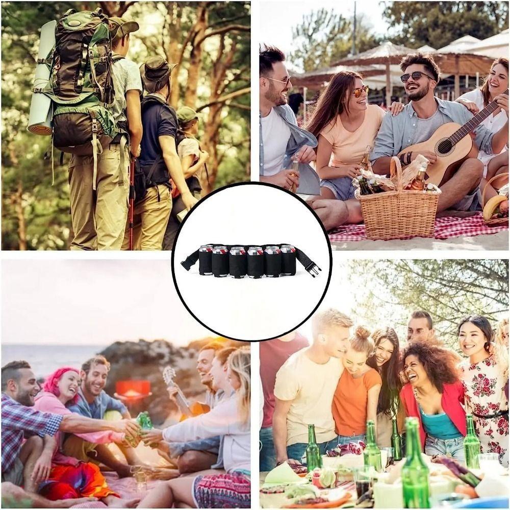 Camouflage Beverage Storage Fannypack 6 Pockets Beer Belt Holder Waist Pack Picnics