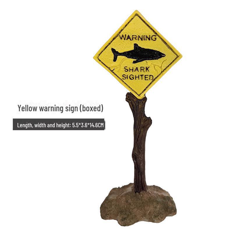 Креативное украшение для аквариума в виде черепа акулы из смолы: Предупреждающий знак «Аквариум» для ландшафтного дизайна.