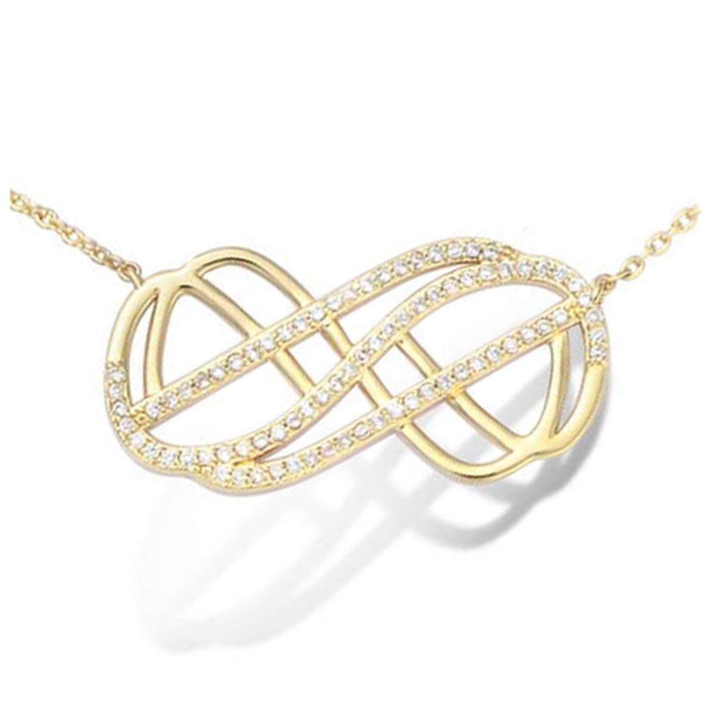 Les Trésors De Lily [L4592] - Gold-Plated 'Infini' White Gold Necklace - 30x15 Mm