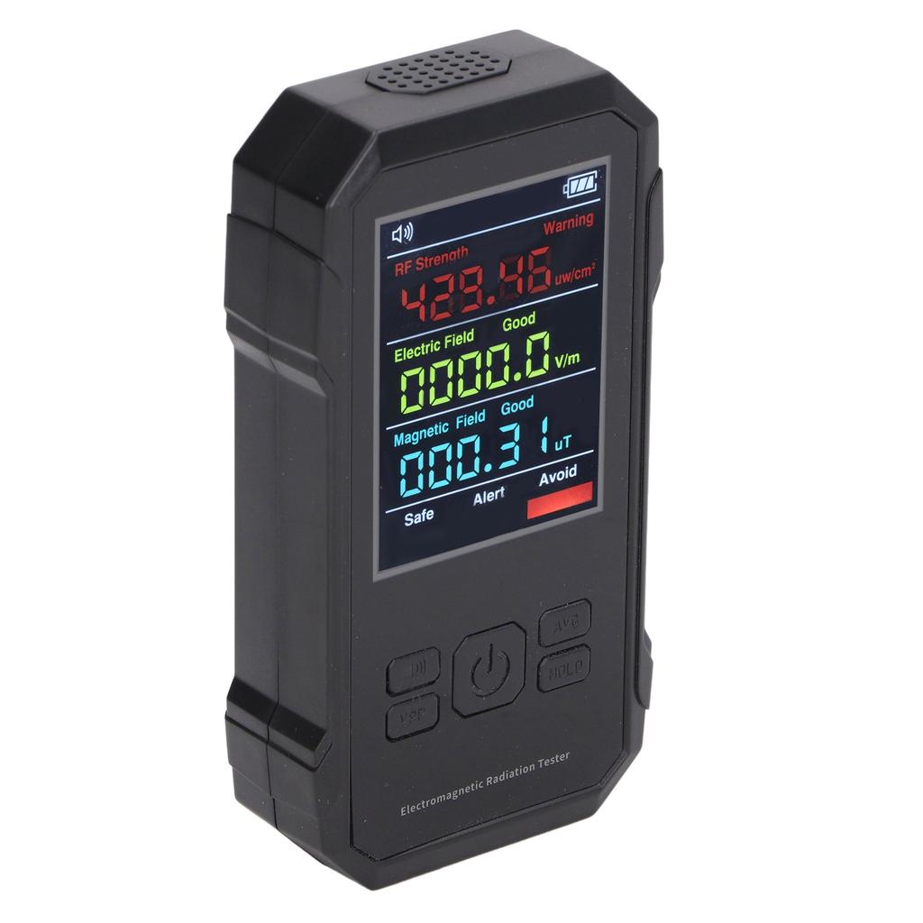 Radiation Detector Black Digital EMF Meter LED Display Handheld RF Electric Field Magnetic Field