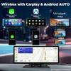 LAMTTO 9.26" Беспроводной CarPlay и Android Auto с видеорегистратором 2.5K, камерой заднего вида 1080P, портативным сенсорным GPS-навигатором для автомобиля, автомагнитолой