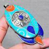 Chunky Vintage Nepal Pendant 3.5" Natural Lapis lazuli Turquoise Coral NP 2457