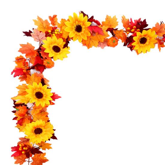 5.7Ft Fall Maple Leaf Garland Artificial Autumn Foliage Garland Harvest Hanging Vine