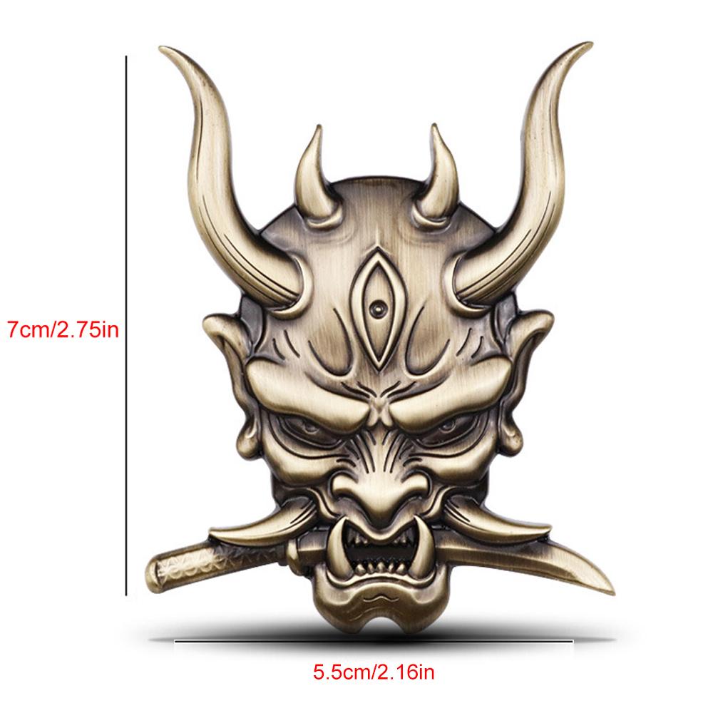 3D Car Sticker Premium Warrior Metal Car Side Fender Rear Trunk Skull Emblem Badge Decal for Any Vehicle Truck Car Motorcycle RV