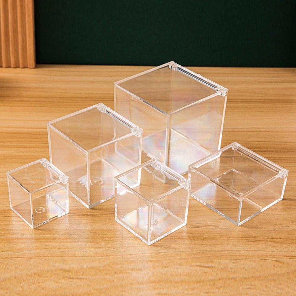 Multi Size Plastic Box Flip Cover Jewelry Cosmetics Storage New Dust Cover  Wedding Favor