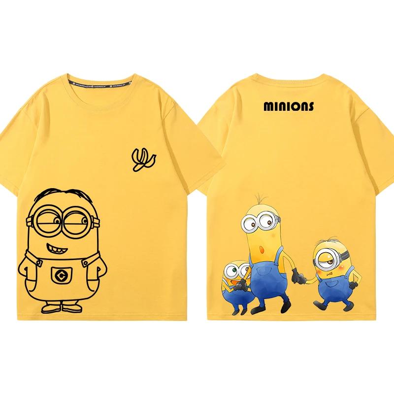 MINISO Футболка с принтом аниме и мультфильма «Губка Боб» для детей и подростков, летняя, смешная, с круглым вырезом, футболка, одежда с коротким рукавом для мальчиков и девочек