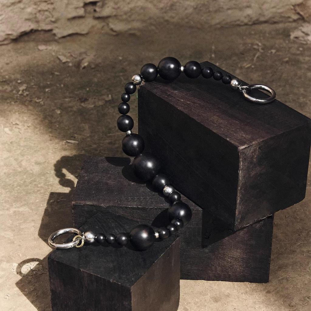 Songmont Сандаловое дерево Время на пляже Сумка-тоут с бисерным шармом Аксессуар