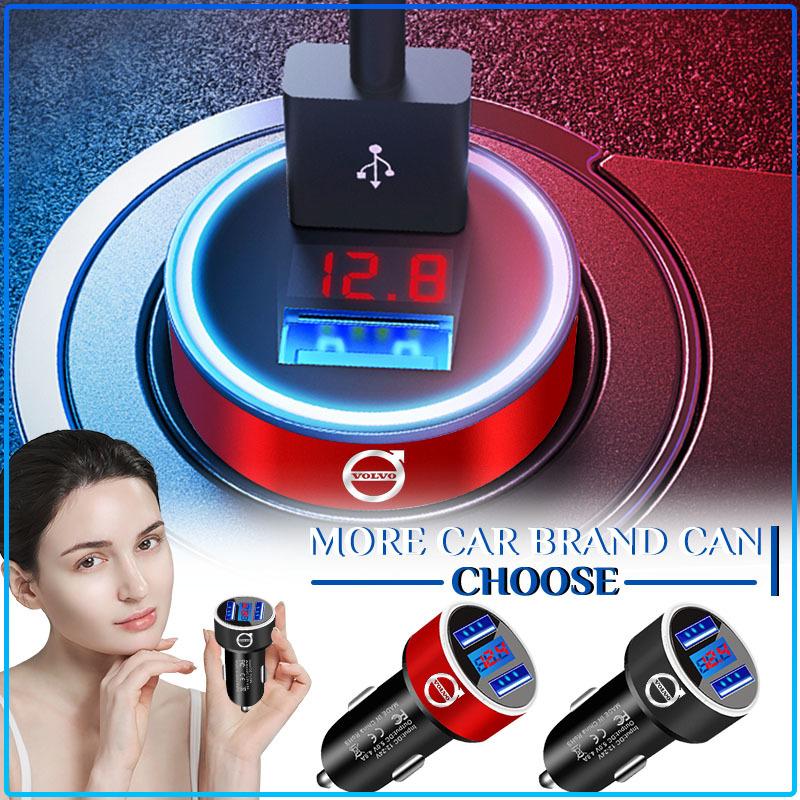 1 шт. Автомобильное зарядное устройство 2 порта USB Быстрая зарядка Цифровой дисплей Автоаксессуары Новый Цифровой Для Volvo XC90 XC60 XC70 XC40 V90 V60 V40 C70 C30 S80