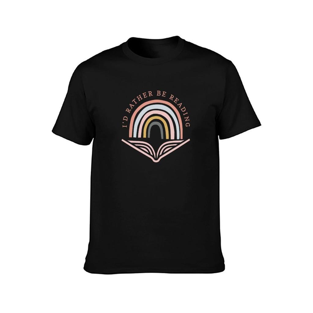 Id Rather Be Reading Librarian Books Reader Read Teacher Bibliophile Book Girl book aesthetic TShirt Soft Cotton Print TShirt