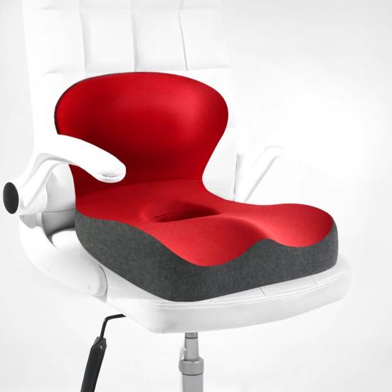 Подушка для сиденья с поддержкой спины Подушка из пены с эффектом памяти для спины и сиденья Эргономичная подушка для снятия давления для офиса, автомобиля, путешествий, долгих часов сидения