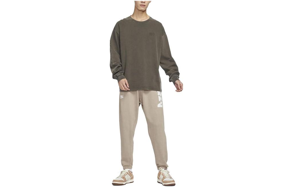 Nike T Shirts Men's Dull Umber Crew Neck Moderate Straight Fit DZ5220-213