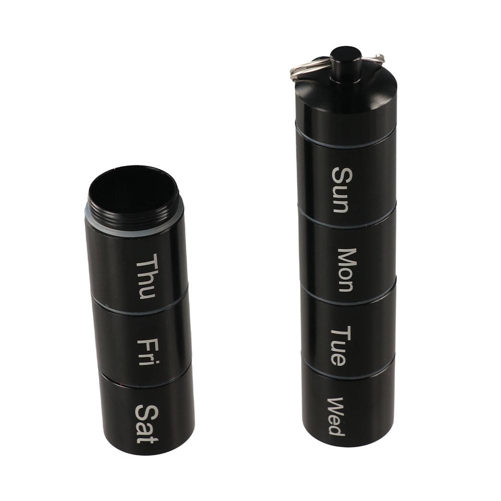 Aluminium Zinc Zinc Alloy Weekly Pill Box Compact Mini Metal Pill Container Medicine Organizer Camping