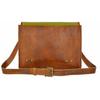 Men's Goat Leather Messenger Real Satchel Bag Genuine Laptop Brown Briefcase New