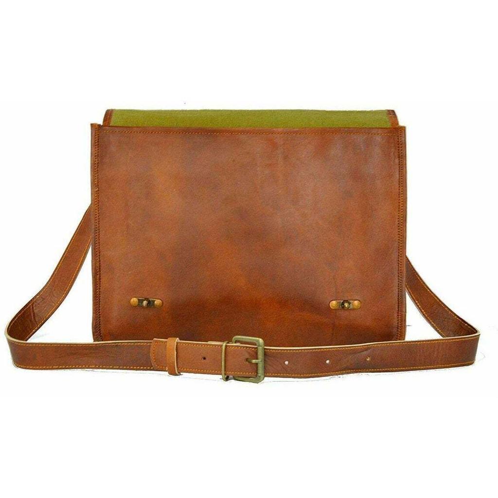 Men's Goat Leather Messenger Real Satchel Bag Genuine Laptop Brown Briefcase New