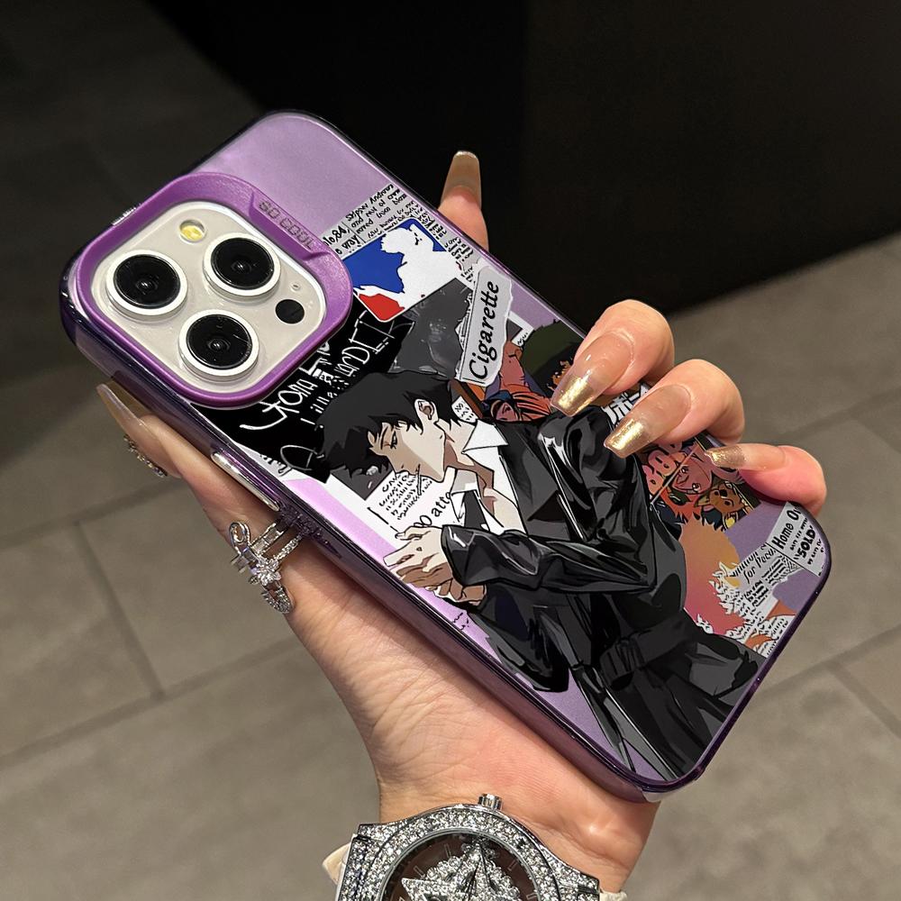 Anime Cowboys Bebop Phone Case for iPhone 17 Air 16 16e 15 14 Plus 13 12 11 Pro Max X Xs XR 8 Colorful Silver Hard Cover