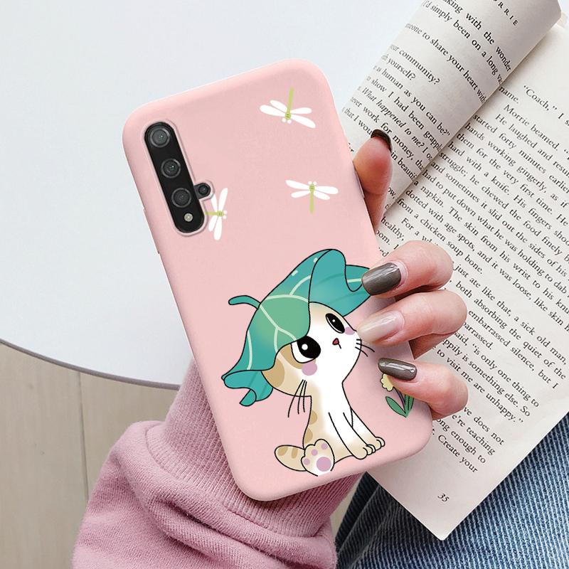 Цветы Чехол Для Huawei Nova 5T Capa NOVA5T 5 T Чехол для Телефона Мягкий Силикон Милый Кот Медведь Задняя Крышка Для Nova5 T Coque Сумка Модный