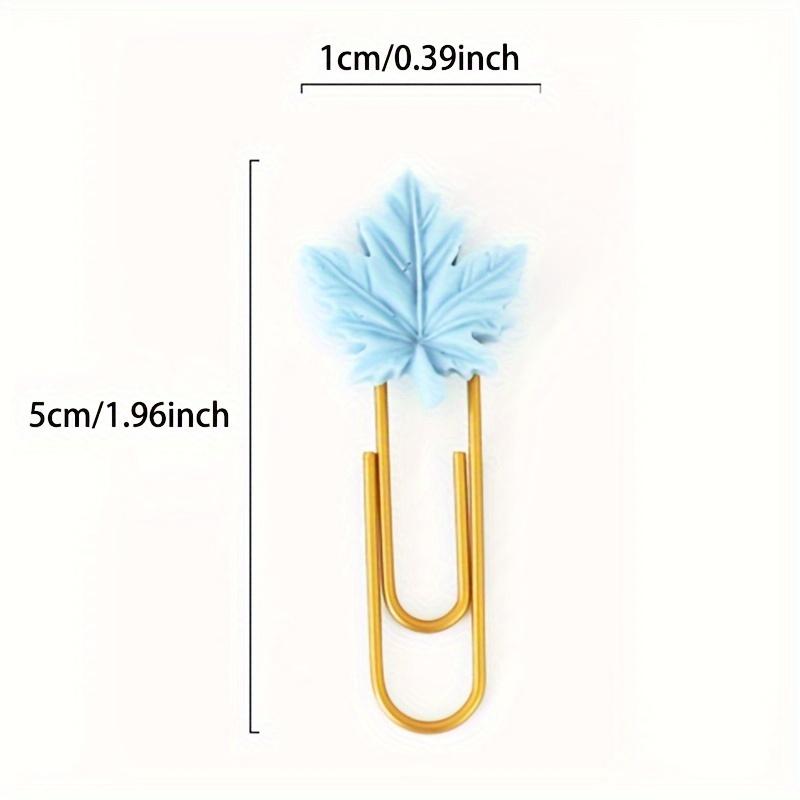 4 шт., креативная красочная форма кленового листа, скрепка, закладка, милая пластиковая упаковка, зажим для книг, аппаратный держатель для закладок