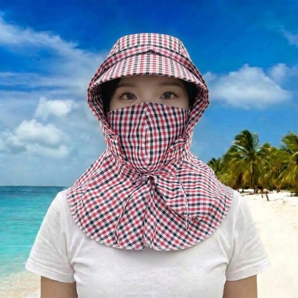 Wide Brim Tea Picking Work Hat Breathable Fisherman's Hat Fashion Face Mask Sun Hat Unisex Summer