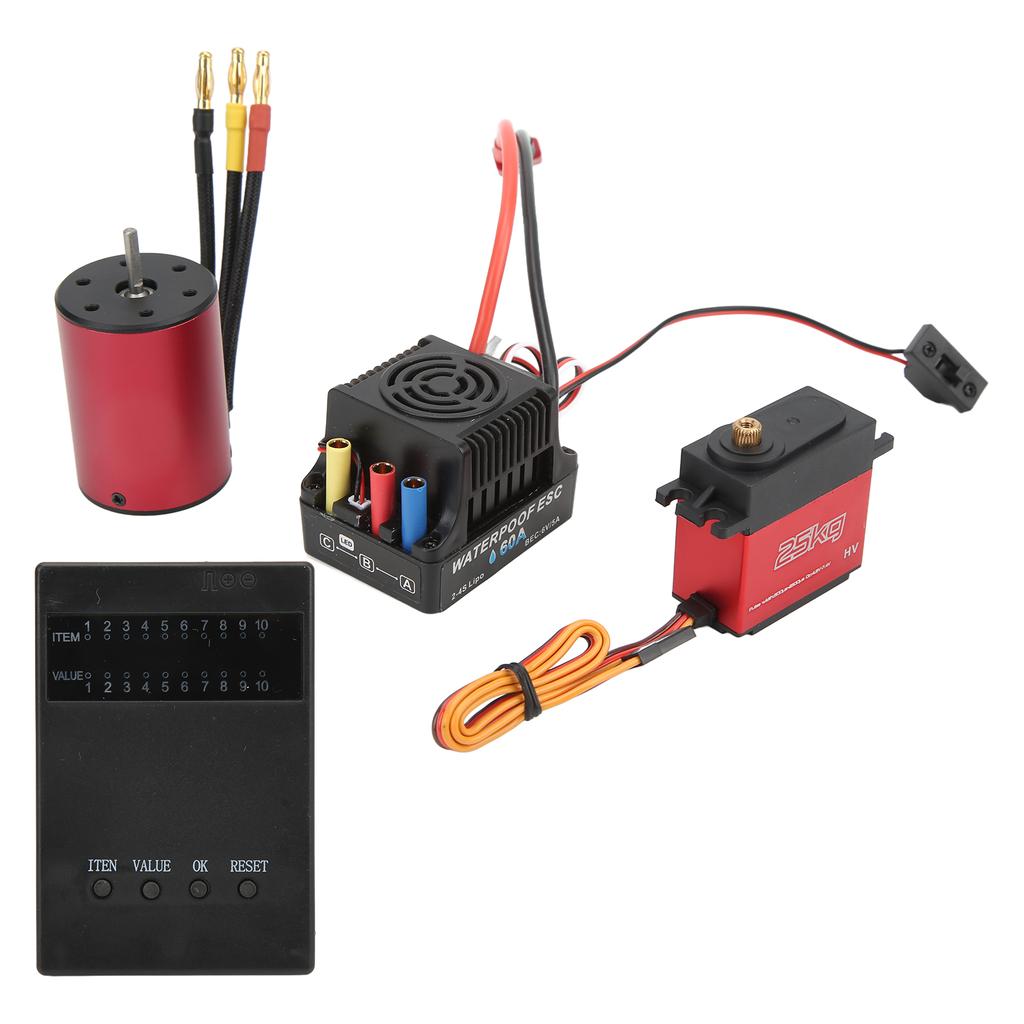 4300KV Бесколлекторный двигатель RC 60A ESC Карта программирования Комплект Универсальный для 18 110 Радиоуправляемой машины