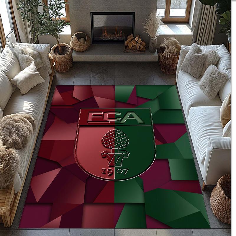 FC Augsburg FC Soccer Football Pattern Soft Area Rug Non Slip Indoor Floor Carpet Sports Decor Mat for Bedroom