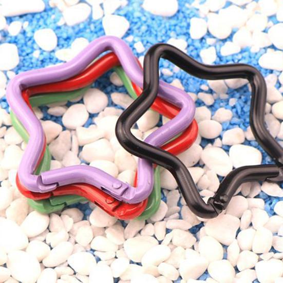 10 шт. Разноцветные карабины в форме пятиконечной звезды, карабинные крючки из алюминиевого сплава, аксессуары для DIY, пряжка для брелка для кемпинга, походов